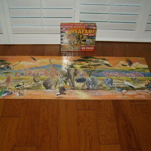 Melissa & Doug Safari Floor Puzzle, 100 pc. COMPLETE, VGUC - Picture 2 of 4